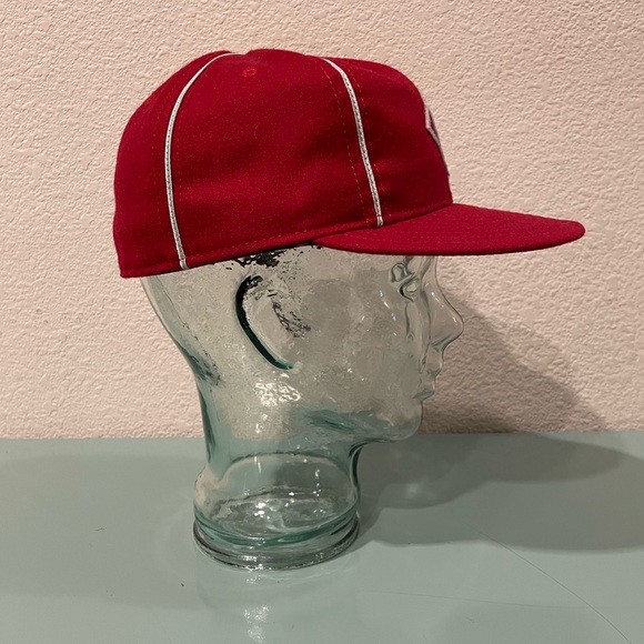NEW Ebbets Field Flannels W Wichita wool vintage hat cap 7 1/4 baseball - Picture 3 of 5